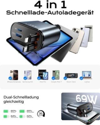 Ideal als Geschenk für Autofahrer, kompatibel mit iPhone 16, 15, 14 und vielen anderen Geräten.