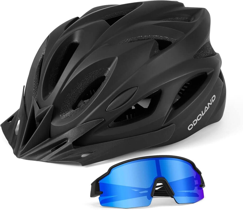 Odoland Fahrradhelm Fahrradbrille Set – 50% Rabatt