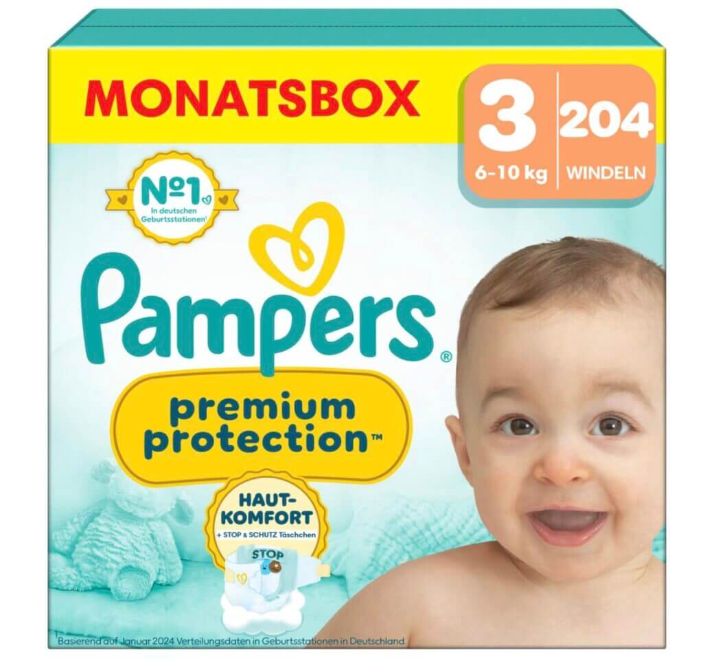 Pampers Premium Protection Windeln Größe 3 – 28% Rabatt