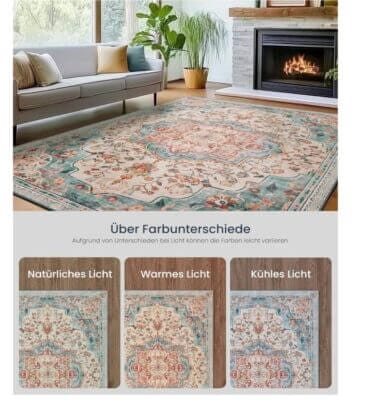 SONGMICS HOME Teppich Lichteinfall Farbe