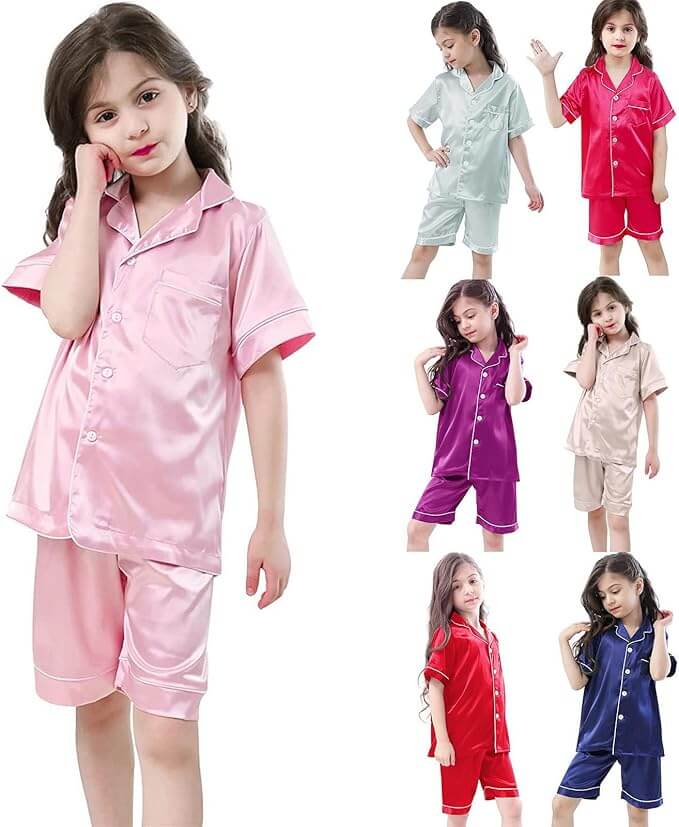 Satin Pyjama Set für Mädchen – 50% Rabatt