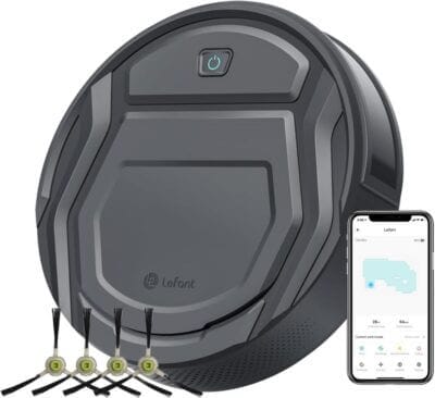 Leistungsstarker Roboterstaubsauger mit 2200 Pa Saugkraft und App-Steuerung.

