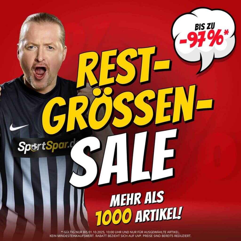 SportSpar Restgrößen Sale – BIS ZU 97% RABATT