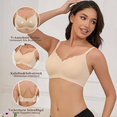 Mit Push-up-Effekt und zusätzlicher BH-Verlängerung für flexiblen Sitz.
