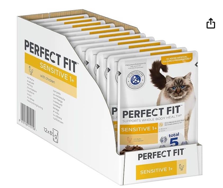 Perfect Fit Sensitive 1+ für sensible Katzen – 40% Rabatt