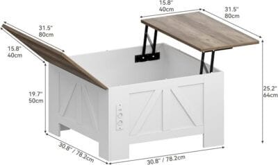 Die Holzwerkstoffkonstruktion in Weiß und Grau sorgt für ein modernes Erscheinungsbild und hohe Stabilität.