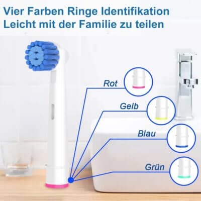 Kompatibel mit allen gängigen Oral-B Zahnbürsten (außer iO und Pulsonic).
