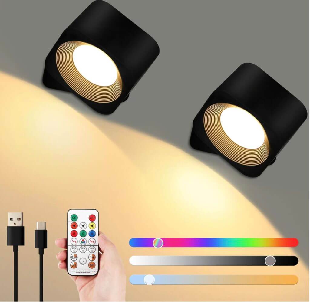 2 Stück Wandleuchte Akku RGB – 60% Rabatt