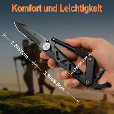 Ideal für Outdoor-Abenteuer, Camping und Alltagseinsätze.
