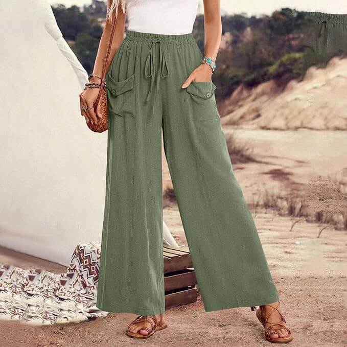 Komiseup Leinenhose für Damen – 50% Rabatt