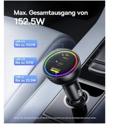 Ladegerät Zigarettenanzünder Ladeleistung 