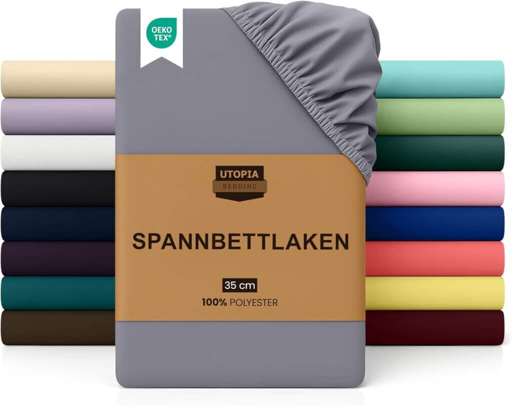 Preishammer: Utopia Bedding Spannbettlaken 180×200 cm – 45% Rabatt