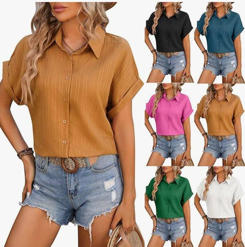 Einfarbige Damen-Bluse – 50% Rabatt