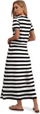 Sommerkleid Damen Lang Gestreift