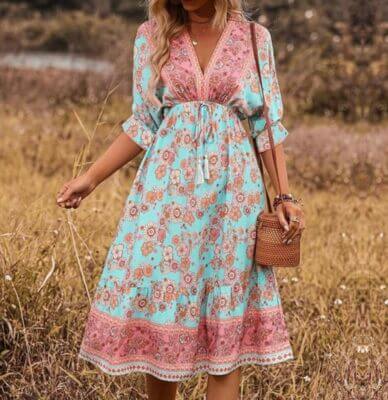 knielanges Damen-Sommerkleid