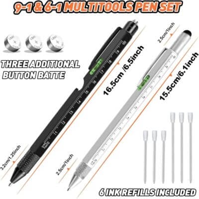 Der 9 IN 1 Kugelschreiber ist ein multifunktionales Schreibgerät mit integriertem Werkzeug.