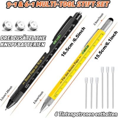 Der 9 IN 1 Kugelschreiber ist ein multifunktionales Schreibgerät mit integriertem Werkzeug.
