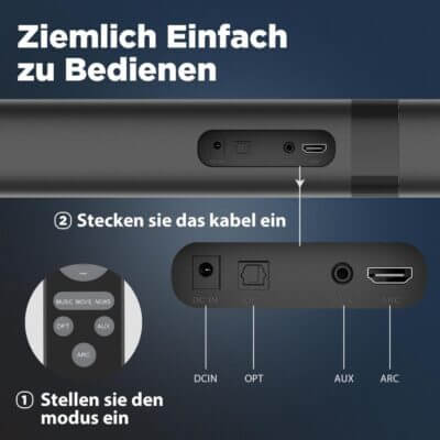 Bluetooth 5.0, vielseitige Anschlussmöglichkeiten und eine clevere 2-in-1 Konstruktion für flexible Nutzung.