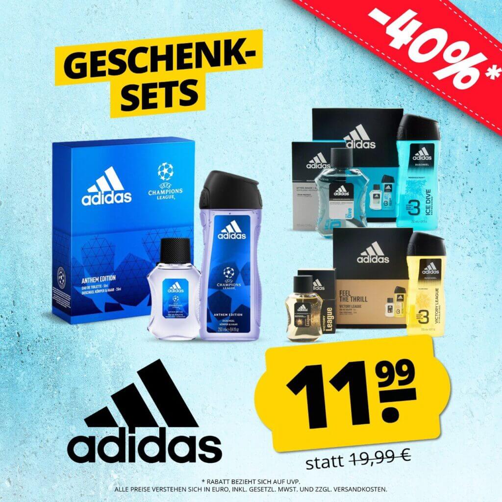 adidas  Herren Duschgel Geschenksets verschiedene Düfte – 40% Rabatt