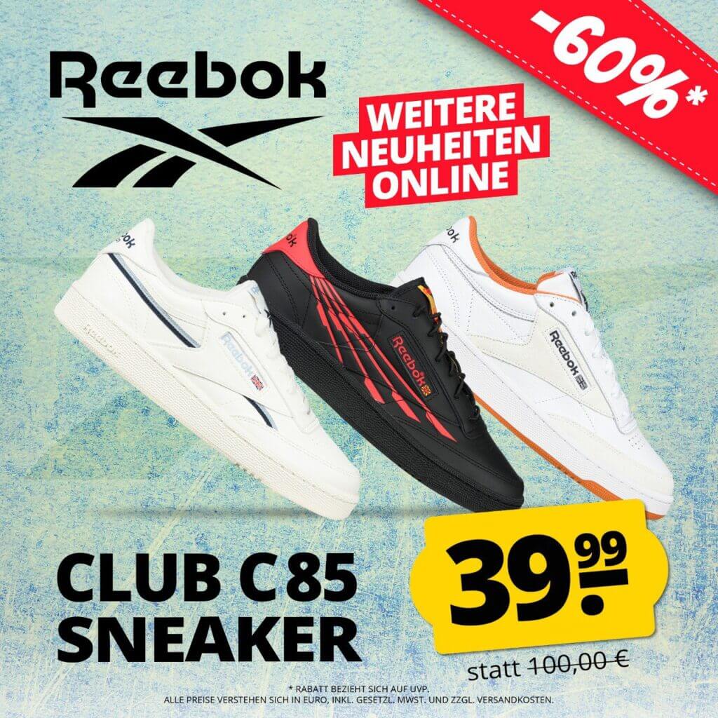 Reebok Club C 85 Sneaker – 60% Rabatt