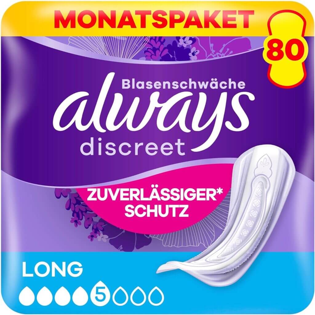 Always Discreet Inkontinenzeinlagen Long – 38% Rabatt