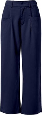 Locker geschnittene Damenhose in Dunkelblau für Business und Alltag.
