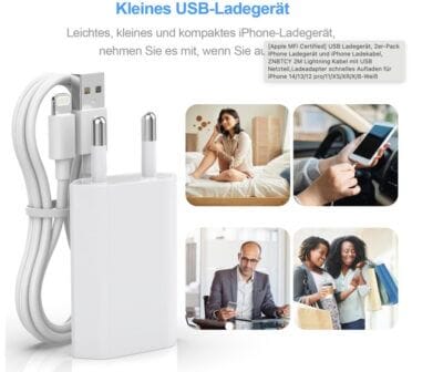 2er-Pack USB iPhone Ladegerät