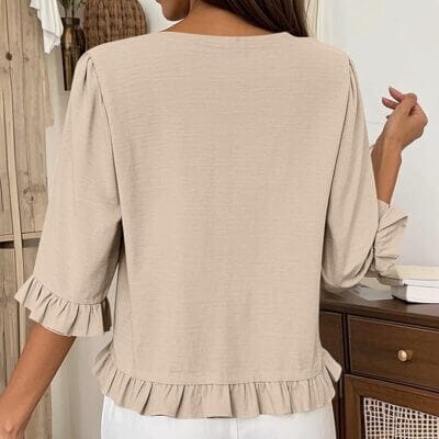 Damen-Blusenshirt mit 3/4 Ärmeln für Alltag und Freizeit. 