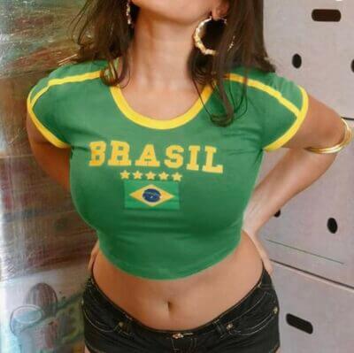 Brasil Crop Top im Y2K-Design
