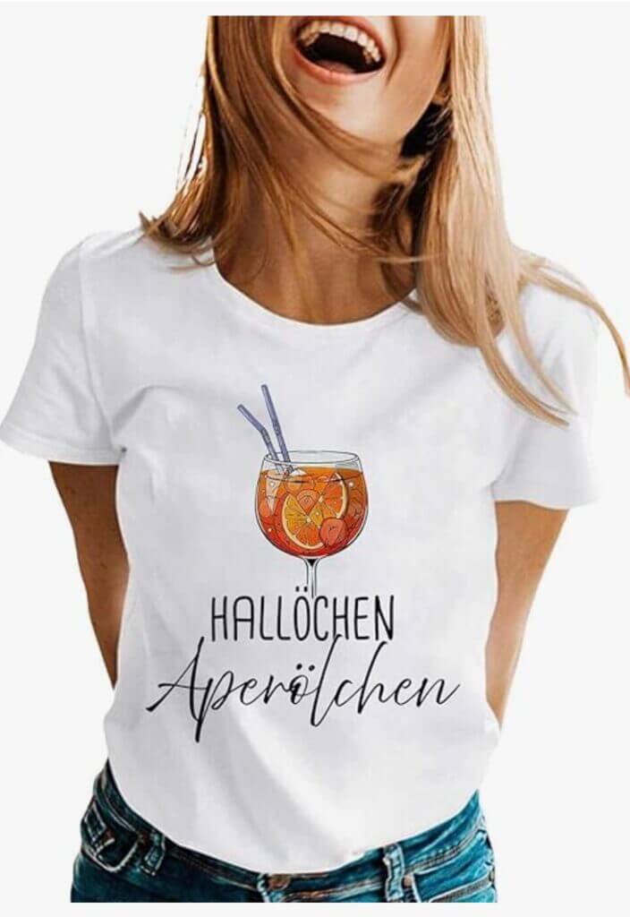 Damen T-Shirt mit Aperol Print – 50% Rabatt