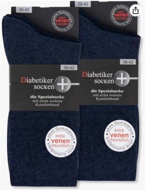 Diabetikersocken ohne Gummi & ohne Naht 97% Baumwolle