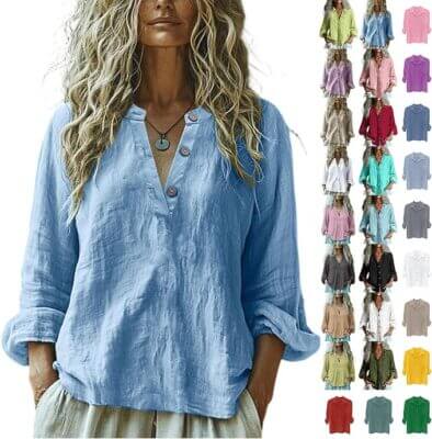 einfarbige Casual Musselinbluse