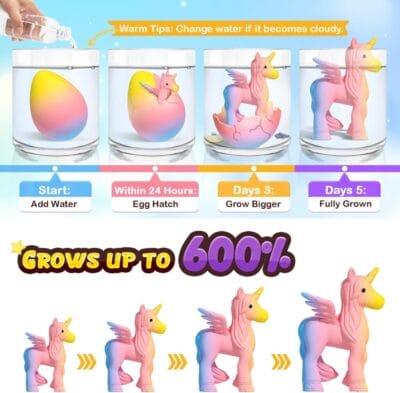 Magische Einhorn Regenbogeneier zum schlüpfen direkt aus bunten Überraschungseiern.