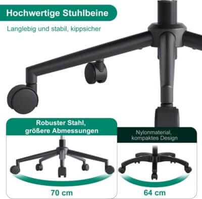 Grauer Drehstuhl für gesundes Sitzen im Büro oder Homeoffice
