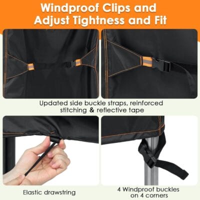 Robuste Grillabdeckung mit Belüftung für Grills im Außenbereich.
