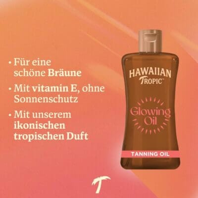 Hawaiian Tropic Bräunungsöl sorgt für eine intensive Bräune und duftet tropisch.
