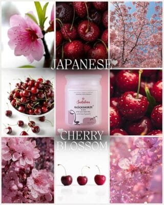 Japanese Cherry Blossom Duftkerze – Glückskerze mit zufälliger Botschaft