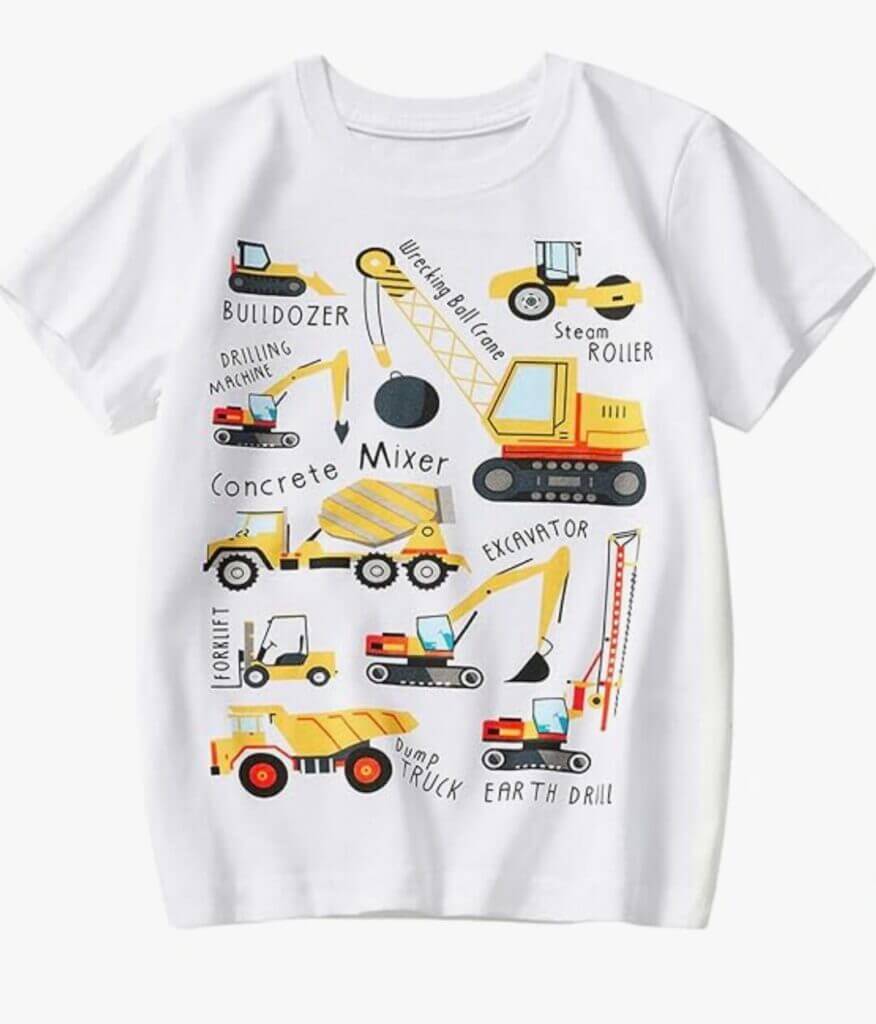 Jungen T-Shirt mit Bagger-Motiv – 50% Rabatt