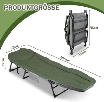 Sie eignet sich perfekt für Camping, Garten und Angelausflüge.
