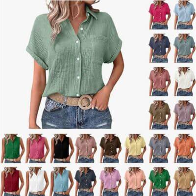 Komiseup Musselin Bluse für Damen