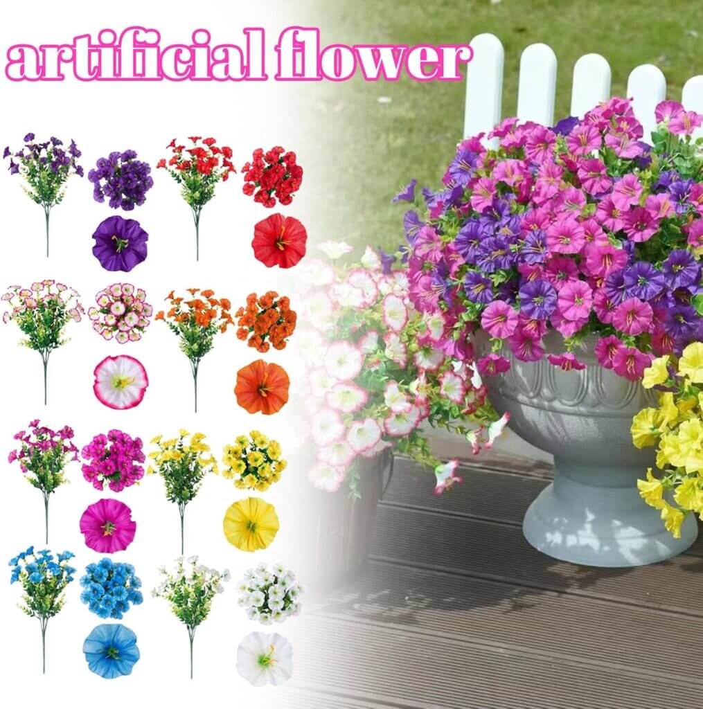 Wetterfeste künstliche Blumen für Balkon und Garten – 55% Rabatt