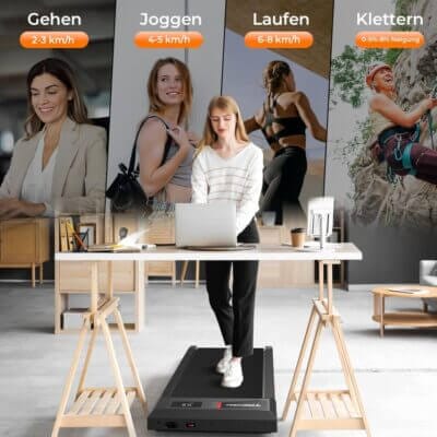 Das Laufband für Zuhause bietet 2–8 km/h Geschwindigkeit und eine praktische App-Steuerung.
