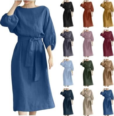 Leichtes Musselin Leinenkleid für warme Sommertage