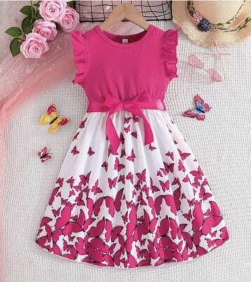Mädchen Sommerkleid pink
