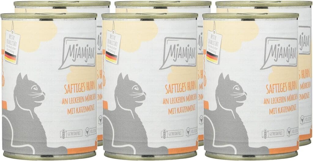 MjAMjAM – Premium Nassfutter für Katzen – saftiges Huhn an leckeren Möhrchen – 28% Rabatt