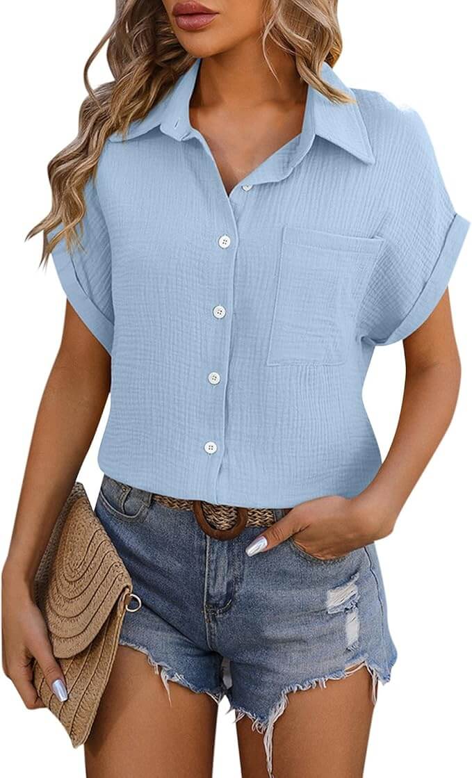 Musselin Damen Bluse in vielen Farben – 50% Rabatt