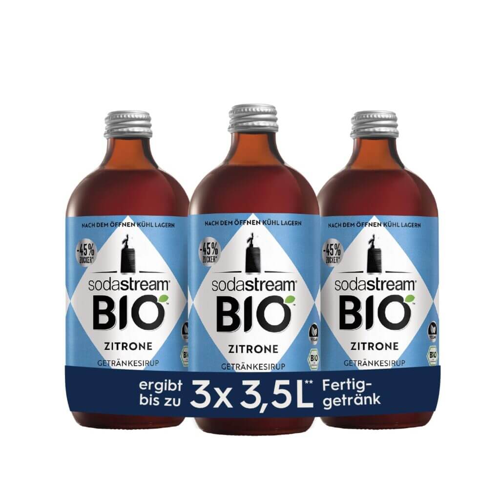 SodaStream Sirup BIO Zitrone drei Flaschen à 500 ml – 43% Rabatt