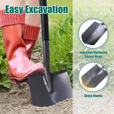 Der Spitzer Gartenspaten eignet sich ideal für das Graben in festen oder steinigen Böden.
