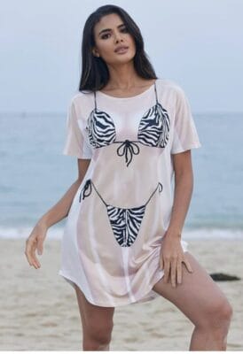 T-Shirt mit Bikini Aufdruck