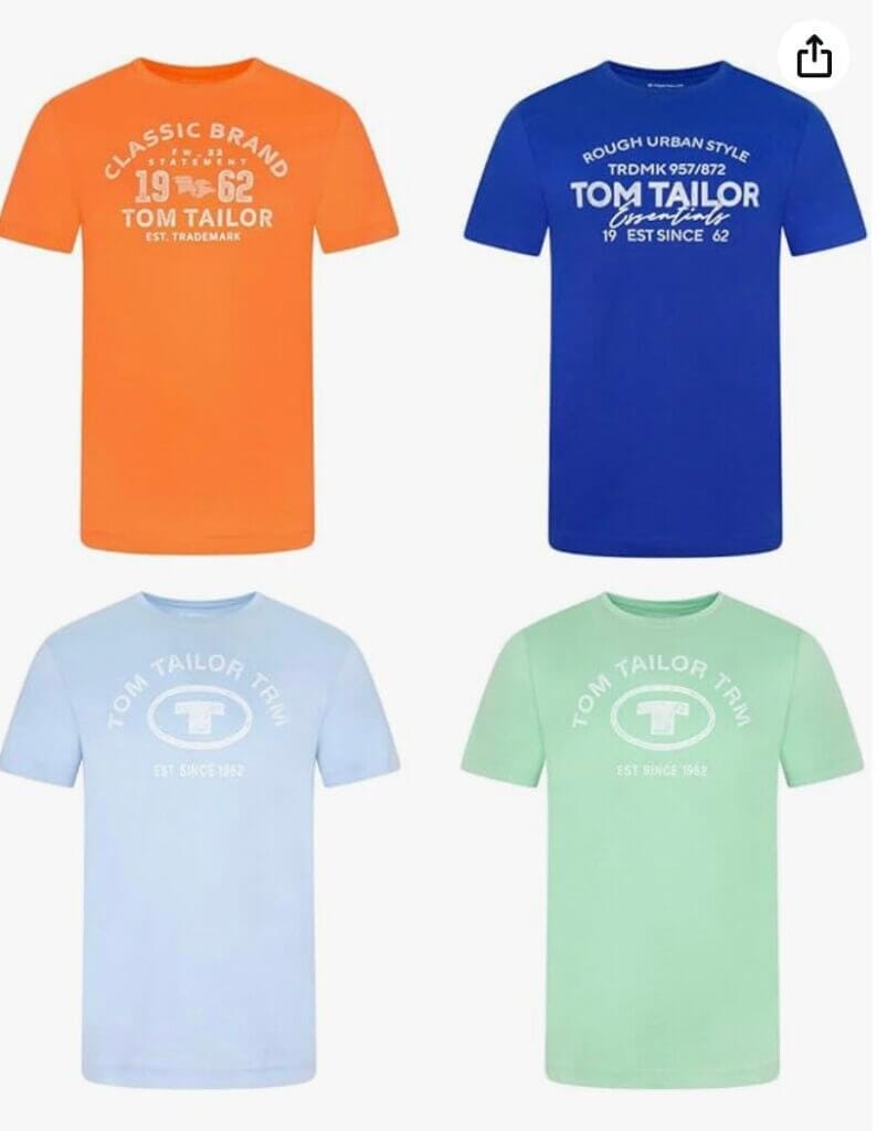 TOM TAILOR Herren T-Shirt 4er-Set – 39% Rabatt